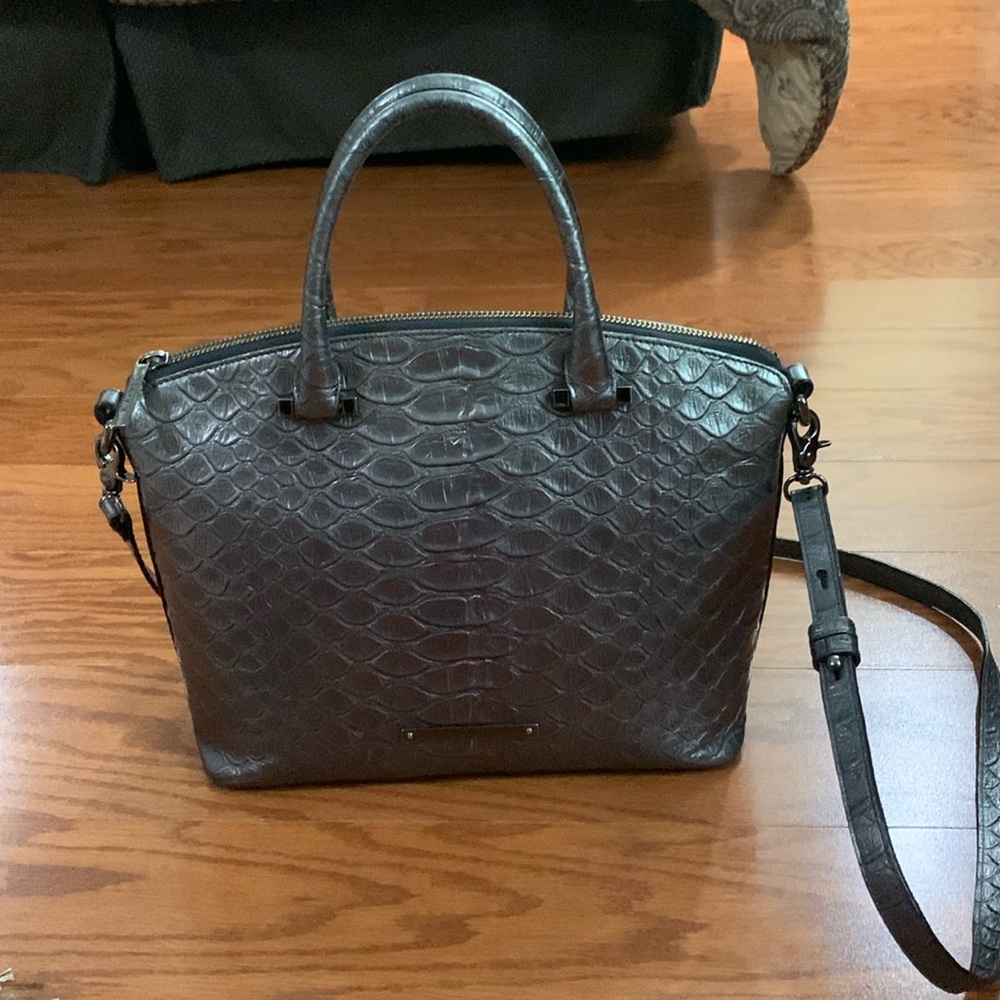 Brahmin Gray Embossed Bag